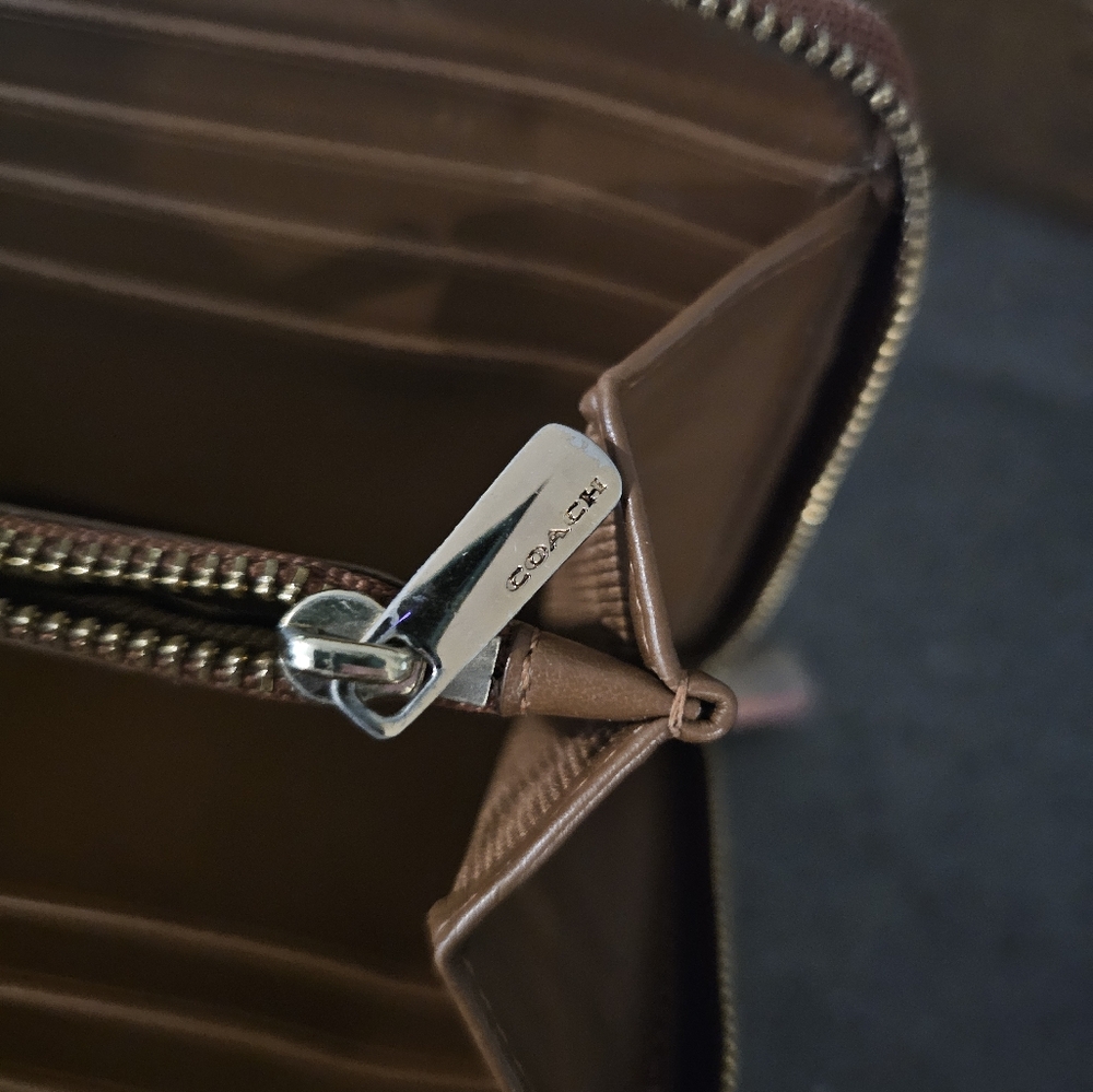 Coach Tan Leather Wristlet - Picture 5 of 5